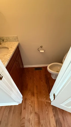 Hardwood flooring installed room view