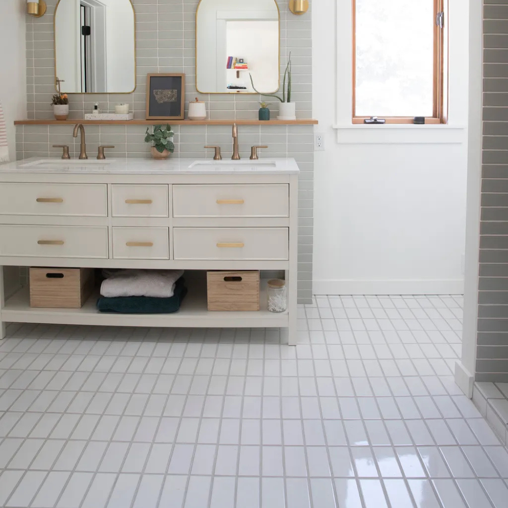Bathroom upgrade after tile installation