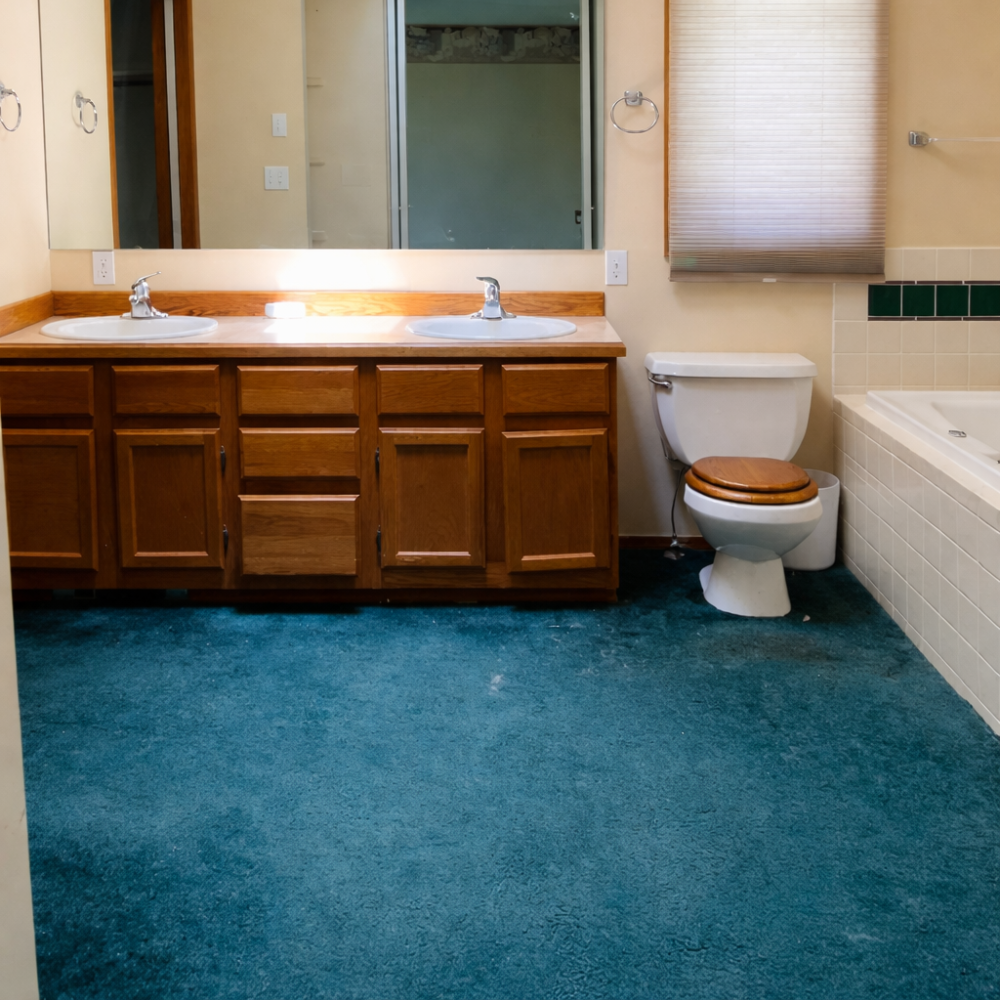 Bathroom before tile replacement in Spartanburg South Carolina