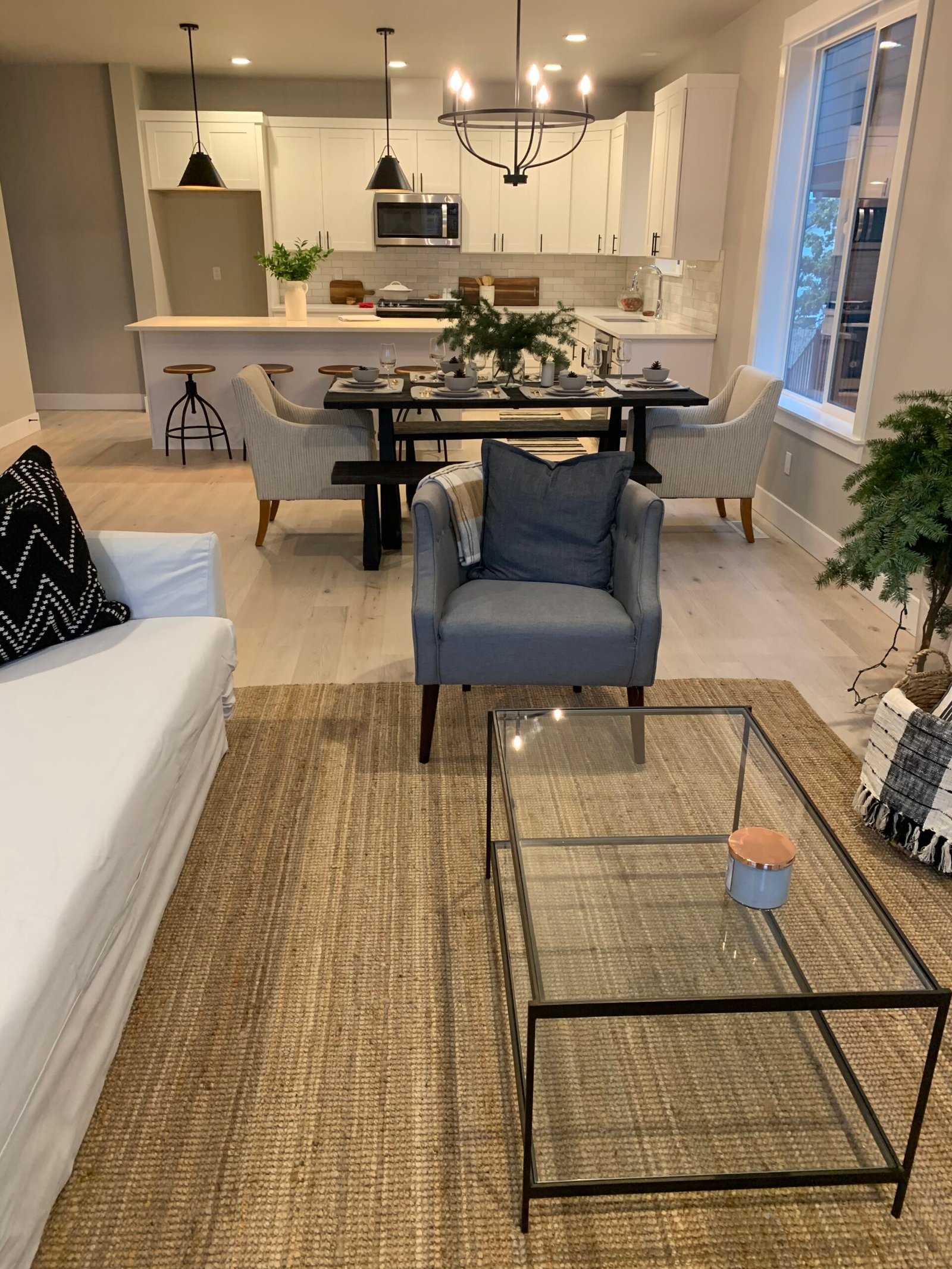 Hardwood installation in finished room