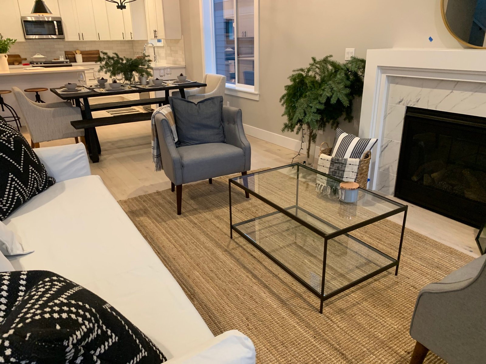 Hardwood flooring with trim detail