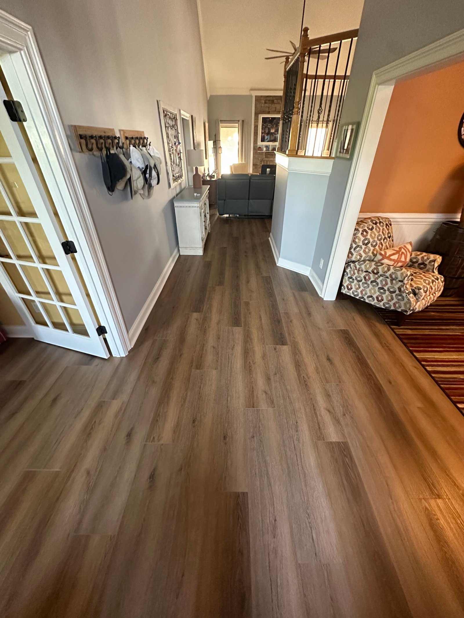 Vinyl plank floor installation by Chuck’s Flooring