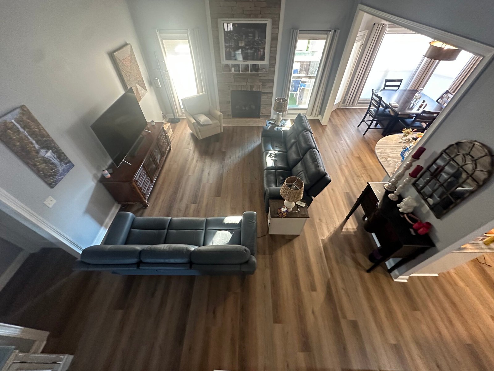 Luxury vinyl flooring installation project