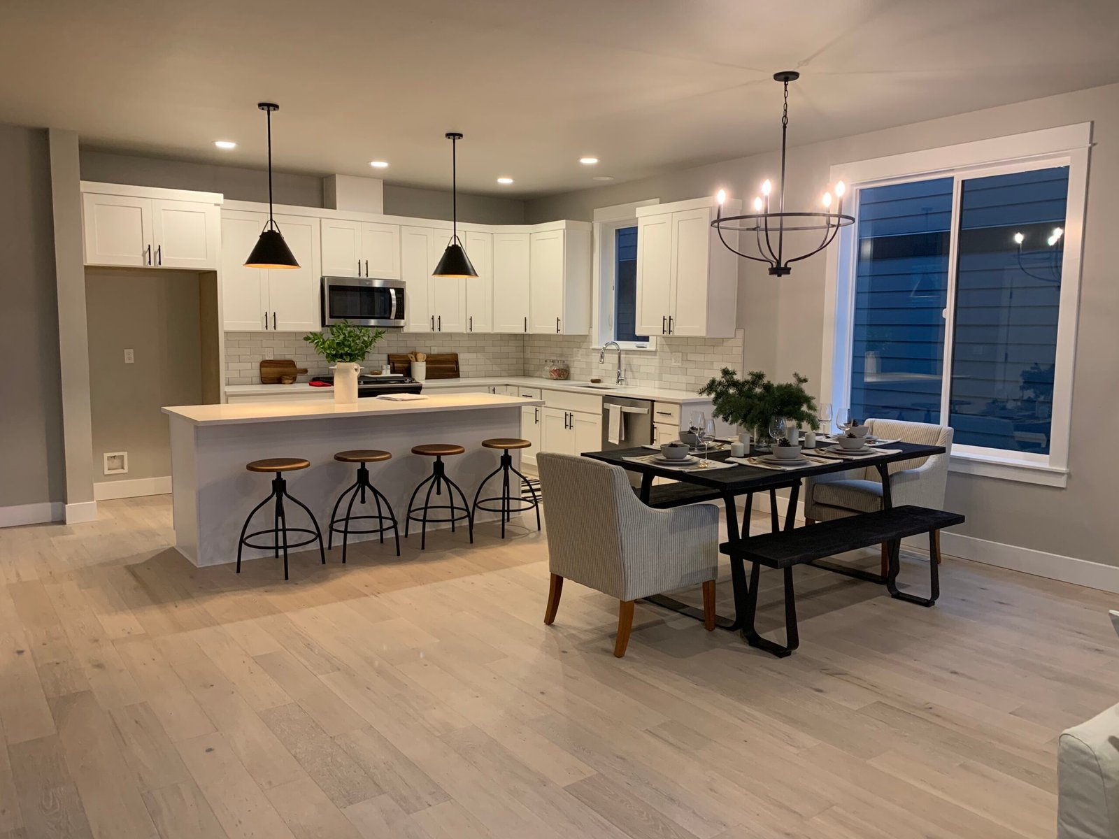 Hardwood kitchen flooring installed by Chuck’s Flooring